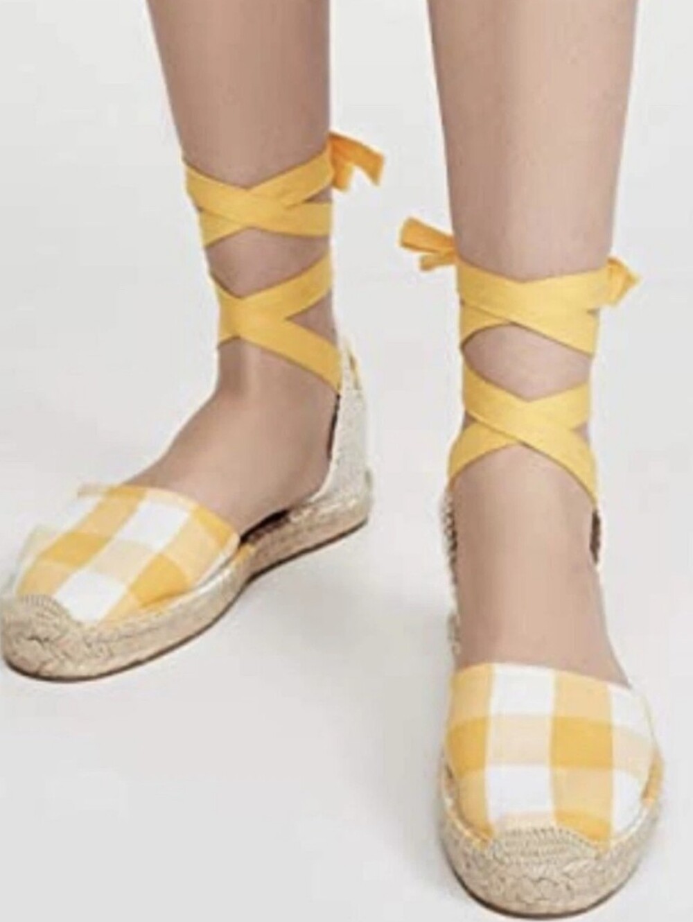 Soludos Yellow Gingham Espadrilles